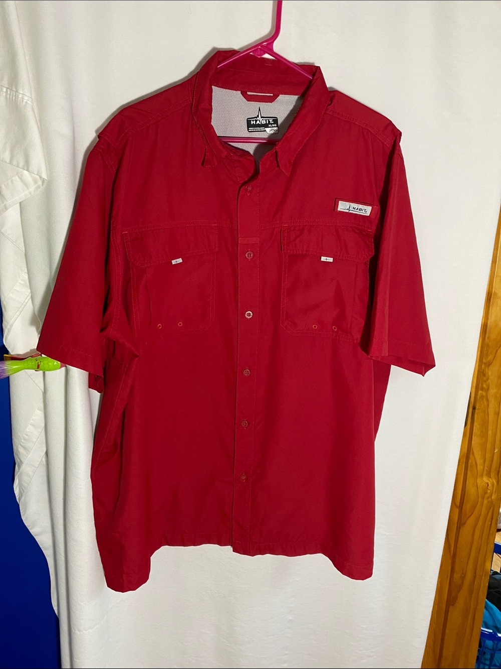 Habit Button Down Mens Brick Red Shirt Size XL EUC